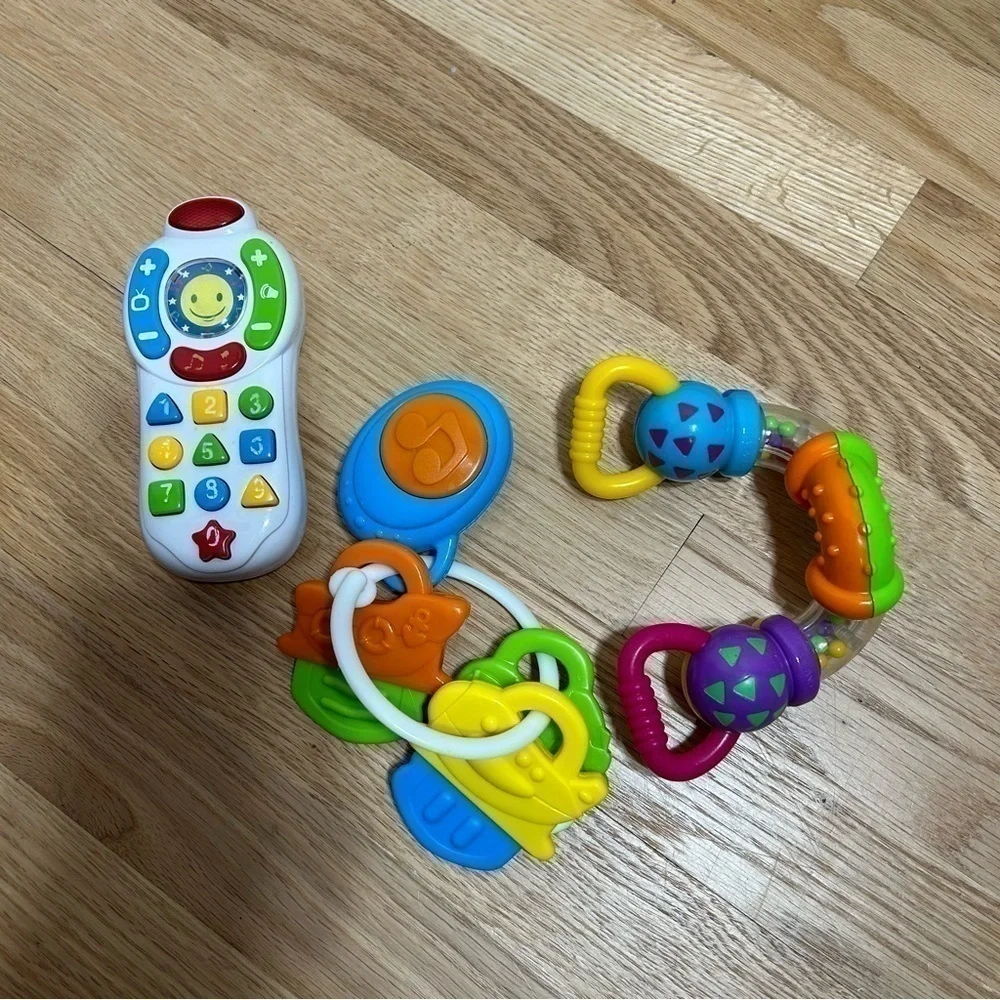 Baby Toy Bundle TV Remote Car Keys Rattle Teething Fisher Price